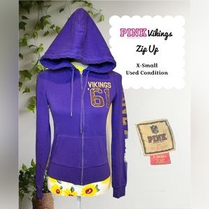 PINK Vikings Zip Up Hoodie with Bling!